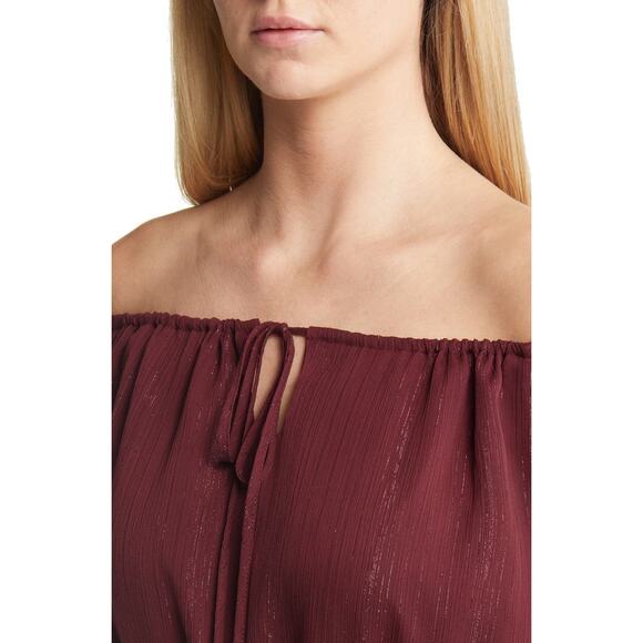 Charles Henry Womens size XL Metallic Off the Shoulder Long Sleeve Mini Dress - Picture 4 of 15